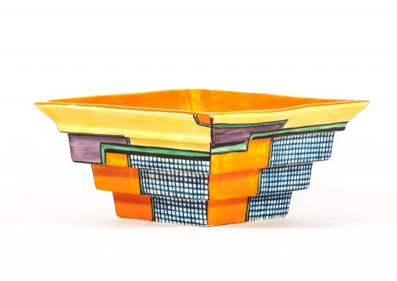 Clarice Cliff, a 'Football' pattern stepped bowl